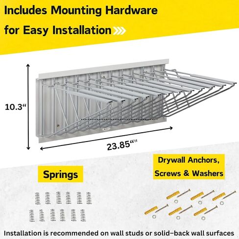Adir Wall Mount Blueprint Storage Rack, Poster Wall Mount Display, Map Storage Rack and Plans File Holder Organizer with 12 Pivot Brackets - Plan Holder for Office in Saudi Arabia