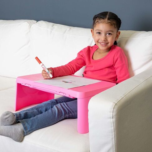 مكتب لاب توب للأطفال من بيبي بوم فنهاوس يونيكورن مع مساحة تخزين - غطاء قابل للطي وتصميم قابل للطي - محمول للسفر أو الاستخدام في السرير في المنزل - رائع للكتابة أو القراءة أو الأنشطة المدرسية الأخرى، وردي in Kuwait