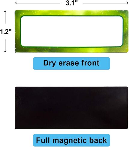 Magnetic Dry Erase Labels Galaxy Name Plates 3 x 1.2 Inches 32 Reusable Magnetic Strips Stickers for Classroom School Office Whiteboard Locker Refrigerator Supplies in Saudi Arabia
