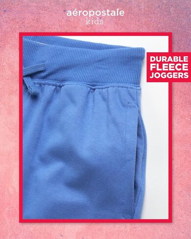 AEROPOSTALE Girls' Activewear Set - Short Sleeve Jersey Cotton Shirt & Fleece Jogger Pants - 2 Piece Girls Sweatsuit, 7-16 in Saudi Arabia