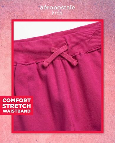 AEROPOSTALE Girls' Activewear Set - Short Sleeve Jersey Cotton Shirt & Fleece Jogger Pants - 2 Piece Girls Sweatsuit, 7-16 in Saudi Arabia
