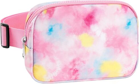 Kids Tie Dye Waist Bag - Girls Waist Bag Tie Dye Waist Bag with Adjustable Waistband 20-35.5 Inch, Girls Waist Bag Tie Dye Multiple Compartments Waist Bag Girls Sports Bag Child Runner Bag Tie Dye in Saudi Arabia