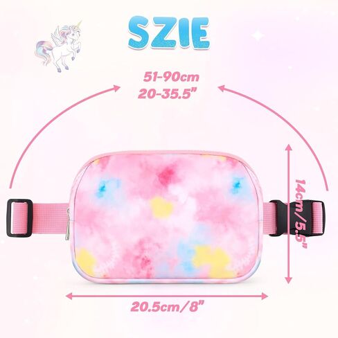 Kids Tie Dye Waist Bag - Girls Waist Bag Tie Dye Waist Bag with Adjustable Waistband 20-35.5 Inch, Girls Waist Bag Tie Dye Multiple Compartments Waist Bag Girls Sports Bag Child Runner Bag Tie Dye in Saudi Arabia