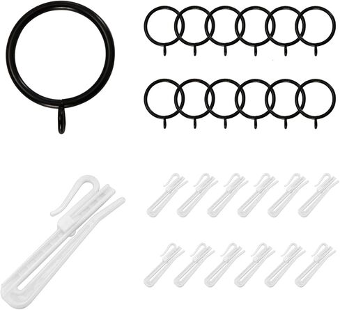 مجموعة خطافات ستائر ذات ثنيات بلاستيكية من INOVADAY ومجموعة حلقات معدنية للستائر in Kuwait