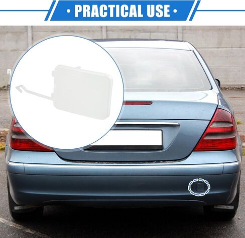 Tow Hook Eye Hole Cover Cap Compatible for Mercedes-Benz W211 E-Class E280 E320 E350 E550 E500 E55 2002-2008, Durable Plastic White Rear Right in Saudi Arabia