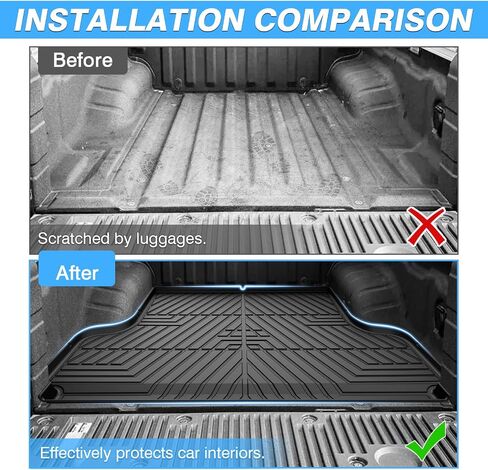 Powerty Truck Bed Mat Compatible with Nissan Frontier 2022-2024 Accessories All Weather 5 FT(5 Feet (60") Truck Bed Liner TPE Pickup Bed Mat Black in Saudi Arabia