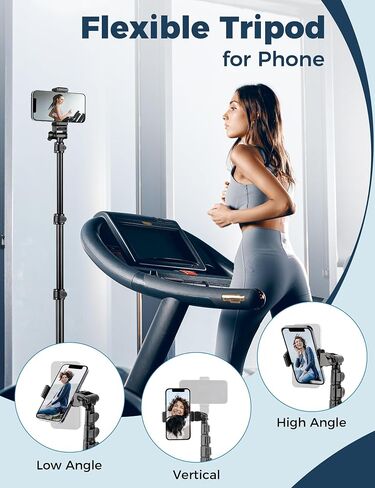 Phone Tripod for iPhone, 70" Selfie Stick Phone Tripod, Extendable Tripod Stand with Remote Phone Holder, Aluminum Tripod for Cell Phone Photo Recording Video Vlogging Live Streaming in Kuwait