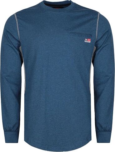 BOCOMAL FR Shirts for Summer Breathable Vented Design 6oz Heather Jersey Flame Resistant Long Sleeve Crew T Shirt in Saudi Arabia