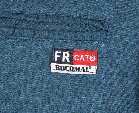 BOCOMAL FR Shirts for Summer Breathable Vented Design 6oz Heather Jersey Flame Resistant Long Sleeve Crew T Shirt in Saudi Arabia
