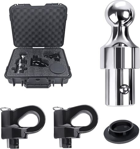 60692 Gooseneck Hitch Gooseneck Ball OEM Puck System Kit مناسب لـ Ford F250 F350 F450 Super Duty Chevy Silverado GMC Sierra 2500 3500 HD Nissan Titan XD يستبدل GNXA2061 2-5/16 Hitch Ball in Saudi Arabia