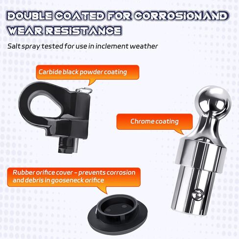 60692 Gooseneck Hitch Gooseneck Ball OEM Puck System Kit مناسب لـ Ford F250 F350 F450 Super Duty Chevy Silverado GMC Sierra 2500 3500 HD Nissan Titan XD يستبدل GNXA2061 2-5/16 Hitch Ball in Saudi Arabia