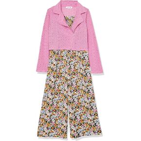 Beautees Girls' Moto Jacket and Sleeveless Jumpsuit Set
