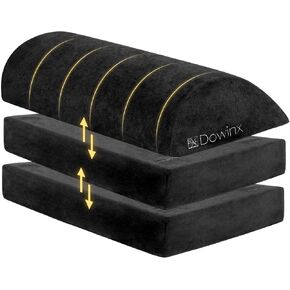 Dowinx Foot Rest for Under Desk at Work, Adjustable Foot Stool with Washable Cover, Comfortable Footrest for Office, Car, Home (3 layers-hard,Black)
