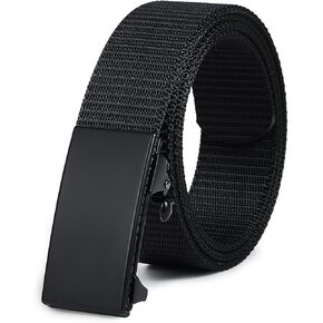Men's Ratchet Web Belts,Outdoors Hiking Tactical Belt for Men,Nylon No Holes Golf Belts with Automatic Buckle