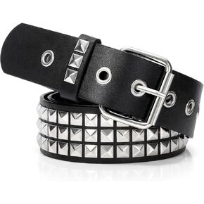 Studded Belt Goth Belt for Women and Men Metal Punk Belt Scene Style Cool Belts for Jeans