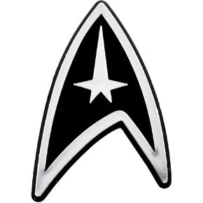 ST Starfleet Insignia Logo Plastic Auto Emblem - [Silver][2 1/4'' x 3 1/4'']