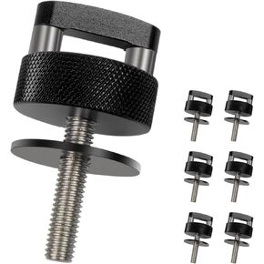 6pcs Hard Top Quick Removal Fastener Thumb Screws Compatible with Jeep Wrangler JK 2007-2018 JL 2018-2022 & Gladiator JT, Aluminum Integrated D Ring Hardware Kit,Black