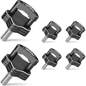 6-Pack Hard Top Quick Removal Fastener Thumb Screws Integrated D Ring Compatible with Jeep Wrangler JK 2007-2018, Wrangler JL 2018-2022, Gladiator JT 2018-2022 (Black)