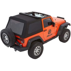 Bestop 5492235 Black Diamond Trektop NX Glide Convertible Soft Top for 2007-2018 Wrangler JK 2-door