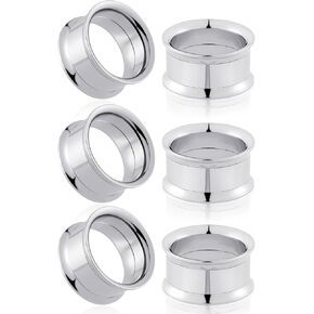 Oyaface 4Pcs Stainless Steel Ear Tunnels Gauges Double Flare Earrings Expander Stretchers Piercing Body Jewelry 2G-3/4