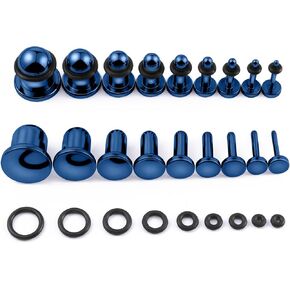 9 Pairs Ear Stretching Kit Stainless Steel Ear Plugs Ear Gauges Ear Expanders Set Flat Back Earring Stretching O-Shaped Rings Body Piercing Jewelry for Men Women 14G-00G