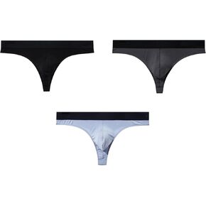Men's Thongs Low-Rise Summer Cool Soft Modal Small Pouch Workout 3 Pack