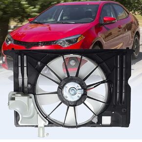 Radiator Cooling Fan 163630T020 TO3115181 1647123030 Replacement for 2014-2019 Corolla 12V Black
