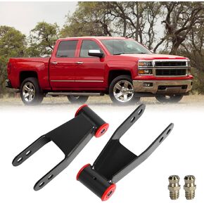 2" Rear Drop Lowering Shackle Suspension Kit 410520 Compatible for Chevy Silverado GMC C1500/C2500 Sierra 1500 1988-2019 lowering shackles（2PCS）