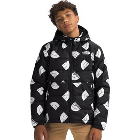 THE NORTH FACE Boys Reversible Mt Chimbo Full Zip Hooded Jacket, XS, TNF Black Next Gen Logo Print