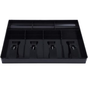 YWBL-WH Cash Drawer Register Insert Tray Replacement 4 Bills 3 32 x 24.5 x 3.5cm Money Storage Box(Black), Parts Box
