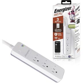 Energizer Smart Wi-Fi 4 Outlet 2 USB Power Strip, 1,200 Joules, Powers 4 Separate Items, Charge Compatible Devices, Compatible with Alexa/Siri/Google Assistant…