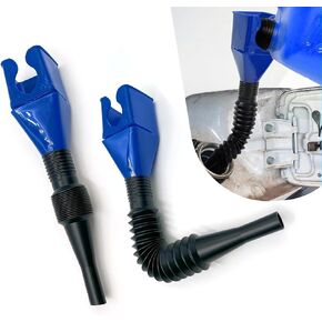 2 PCS Car Fuel Filling Funnel, Hands-Free Filling Spill-Proof Leak-Proof Snap Funnel, Retractable Hose Flexible Plastic Oil Funnel, Universal Portable Draining Tool for Cars Home (Blue)