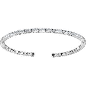 Diamond Wish 1 3/4 to 4 3/4 Carat Lab Grown Diamond Straight All The Way Flex Bangle Bracelet for Women in 14k White Gold (E-F, VS, 1.75 to 4.75 cttw) Adjustable