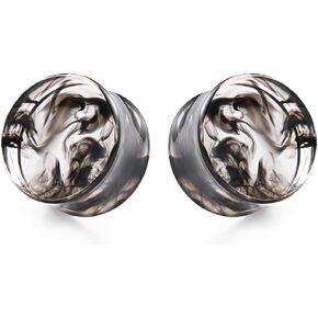1 Pair Acrylic Smoke Solid Double Flare Ear Gauges Tunnels 8mm-25mm Stretcher PurpleGreen Grey Red Woman Man Body Piercing Jewelry