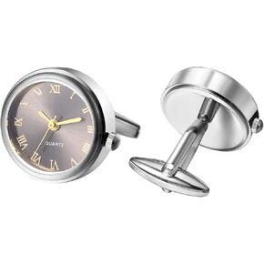 Avaner Men's Clip Cufflinks Watches: Analog Quartz Working Pocket Watch Gold Silver