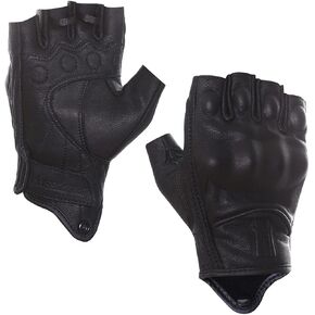 Harssidanzar Women Fingerless Motorcycle Gloves,Hard Knuckle Protection Riding Driving Biker Racing Motorbike Glove Touchscreen KL022US
