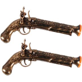 2 Pcs Pirate Gun Toy Pistol Fake Pistol Pirate Pistol Flintlock Pistol Prop for Pirate Costume Accessories Pirate Party Props