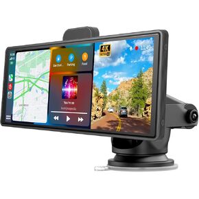 Wireless Apple Carplay & Android Auto, 9.3 Portable Car Stereo with 4K ADAS Dash Cam, Phone Mirroring, AUX/FM/Speaker/Bluetooth, 32.8ft Backup Camera,Voice Control