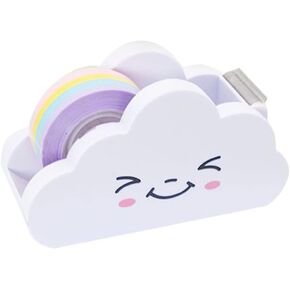 STOBOK 1 Set Cloud Tape Dispenser and Rainbow Tape Set Washi Paper Cutter Cartoon Tape Cutter Plastic Tape Desk Holder Office Stationery Supplies