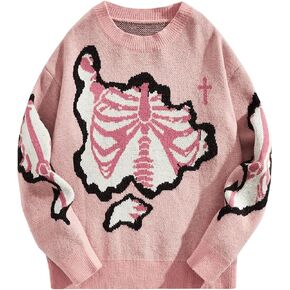 SOLY HUX Men's Sweater Graphic Print Drop Shoulder Long Sleeve Crewneck Pullover Tops