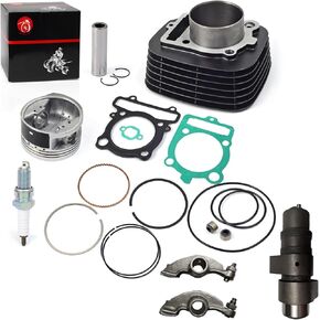 MOTO1988 348cc 83mm Top End Cylinder Rebuild Kit Piston Ring Rocker Arm Camshaft for Yamaha Warrior 350 1990-2004 Raptor 350 2004-2006 Big Bear 350 1987-1999 (black)