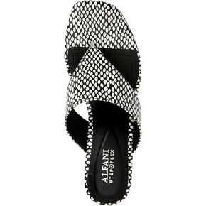 صندل Alfani نسائي Andersonn بطباعة ثعبان بكعب عريض B/W 9.5 متوسط ​​(B,M) in Kuwait