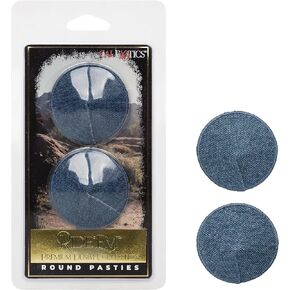 CalExotics Ride 'Em Premium Denim Collection Round Nipple Cover Pasties - SE-2708-05-2