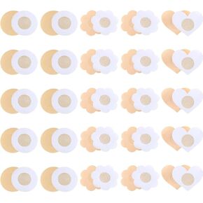 100 Pieces Disposable Pasties Nipple Covers, Invisible Nipple Petals (100 pieces) Beige