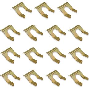 15 PCS Brake Line Clips, Automobile Oil Pipe Clamp, U-shaped Gear Line Handbrake Cable Fixing Hose Clamp, Metal Brake Line Retainer Replacement Hose Clamps, for Most Cars, Trucks, SUVs (Gold)