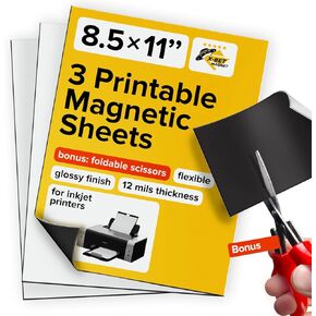 Printable Magnetic Sheets - Each 8.5" x 11" - Flexible Magnet Sheets Non Adhesive for Photo and Picture Magnets - Matte Printable Magnetic Paper for Cars, DIY and Crafts