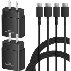 USB C Fast Charger for Samsung 25W Type C Charger, 2-Pack Fast Wall Charger Block with 6Ft Type C to Type C Cable for Samsung Galaxy S23 Ultra, S23+/S23/S22/S21/S20/Note 20/Note 10