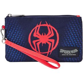 LOUNGEFLY Marvel: Spider-Verse Miles Morales Suit Nylon Zipper Pouch Wristlet