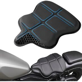 Turtle-Shaped Motorcycle Seat Cushion, Large 3D Honeycomb Structure Pressure Relief & Breathable Motorcycle TPE Gel Seat Pad for Long Rides