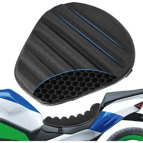 Frokom Motorcycle Gel Seat Cushion, Large 3D Honeycomb Structure Shock Absorption & Breathable Motorcycle TPE Gel Seat Pad for Harley Davidson Honda Kawasaki Suzuki Motorcycles-Comfortable Travel